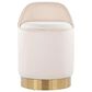 Lumisource Marla Vanity Stool with Cream Upholstered in Gold, , large