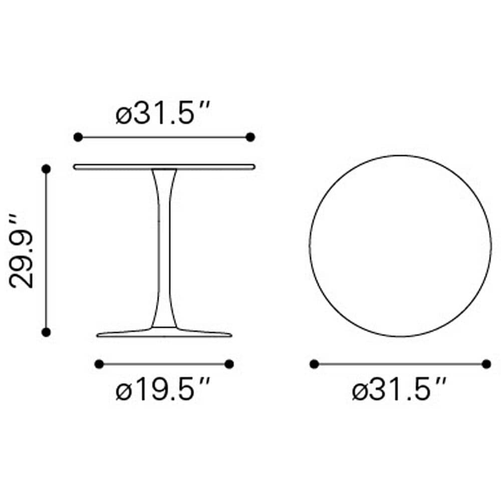Zuo Modern Soleil Dining Table in Gray - Table Only, , large
