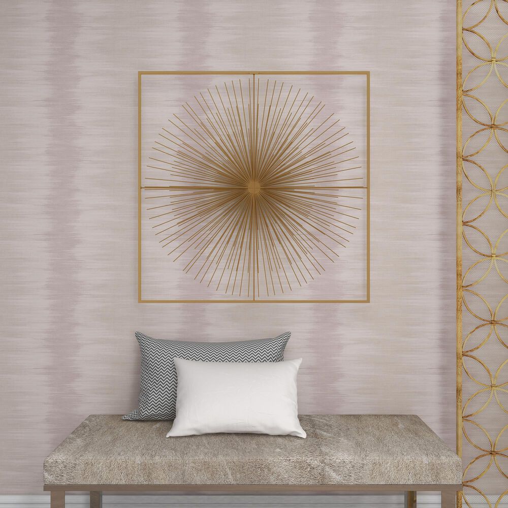 CosmoLiving by Cosmopolitan 36&quot; Square Modern Wall Decor with Starburst Center in Gold, , large