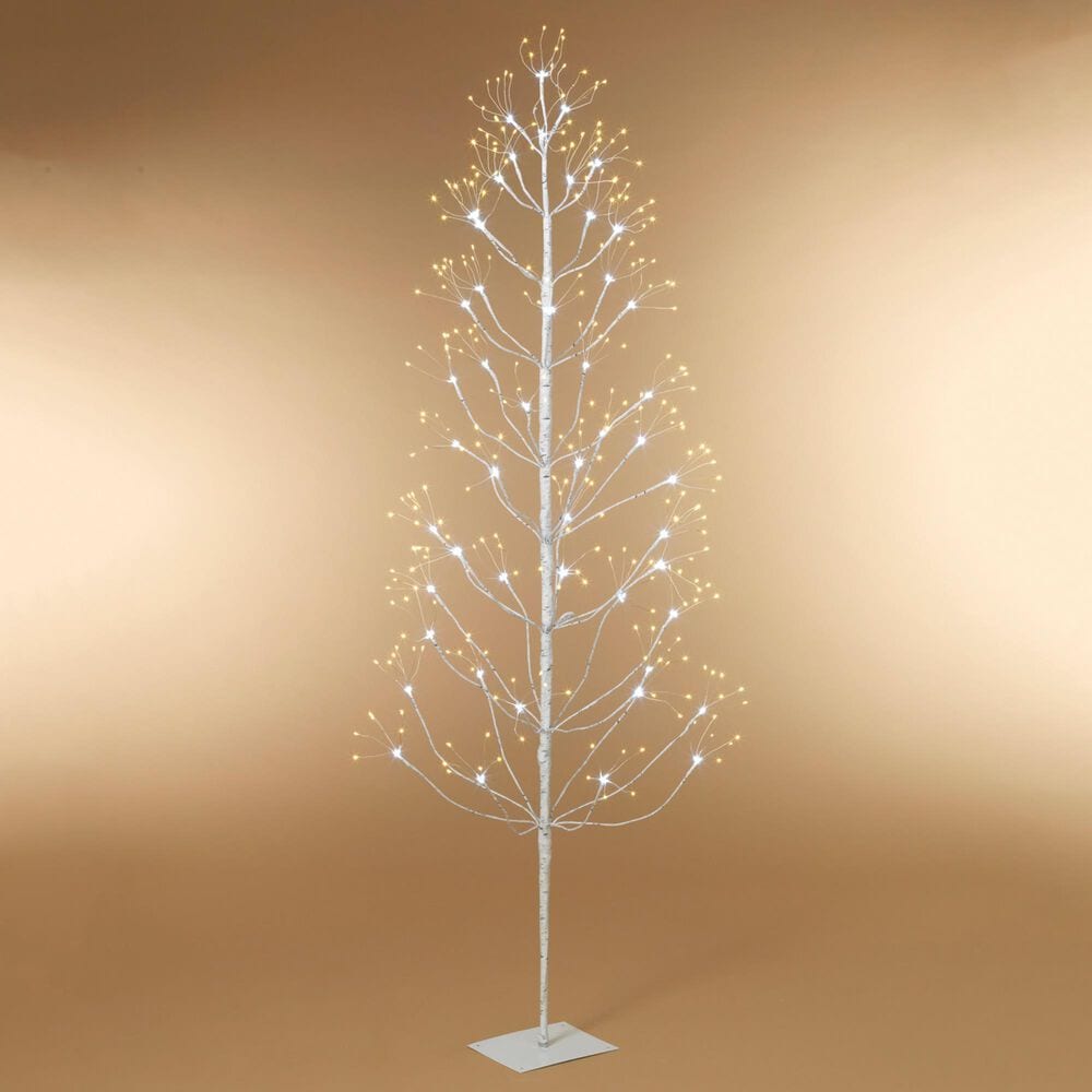 The Gerson Company 72" Birch Tree with 588 LED White Lights in White, , large