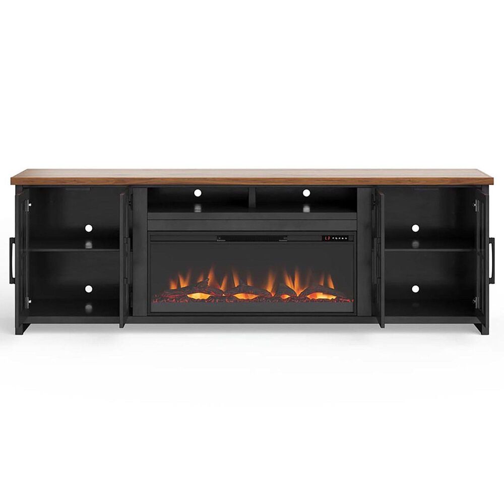 Legends Furniture Essex 97&quot; Fireplace TV Stand in Black and Whiskey, , large