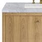 James Martin Vanities Hudson 36" Single Bathroom Vanity in Light Natural Oak with 3 cm Carrara White Marble Top and Rectangular Sink, , large