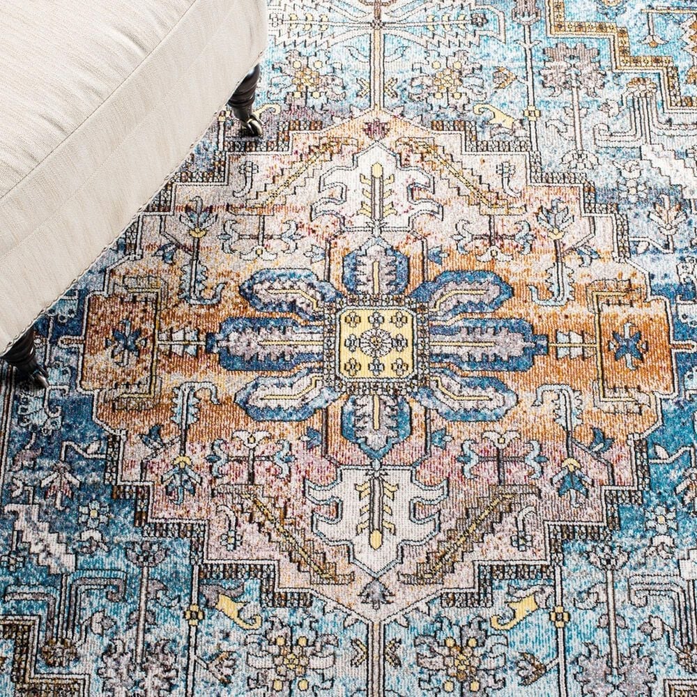 Safavieh Aria 4&#39; x 6&#39; Turquoise and Light Orange Area Rug, , large