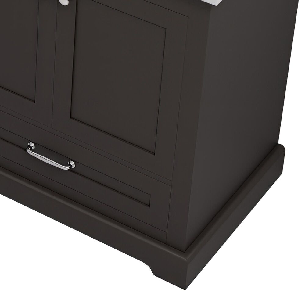 Lexora Home Dukes 80&quot; Double Bathroom Vanity in Espresso with 2 cm White Carrara Marble Top and Rectangular Sinks, , large