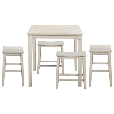 Steve Silver Westlake 5-Piece Counter Height Dining Set in White, , large