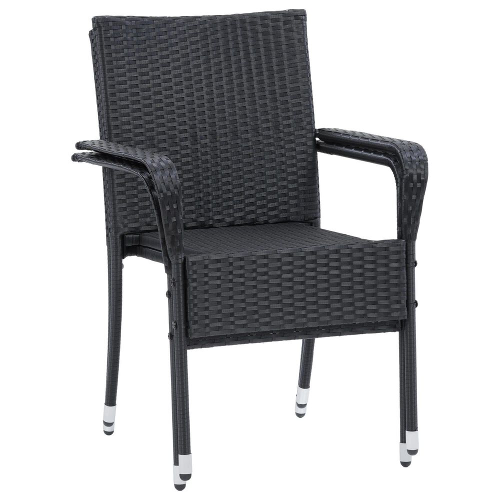 CorLiving Parksville Patio Dining Chair in Black/Ash Gray &#40;Set of 2&#41;, , large