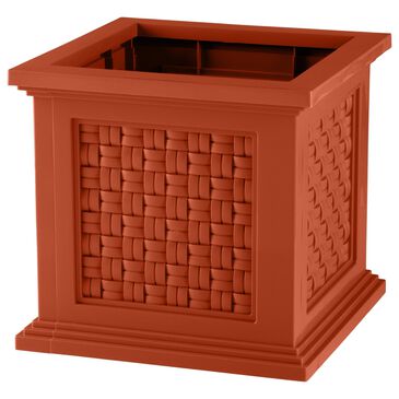Timberlake Faux Rattan Planter Box in Terracotta, , large
