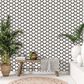 Tempaper 28 sq. ft. Mosaic Scallop Black & Cream Peel and Stick Wallpaper, , large