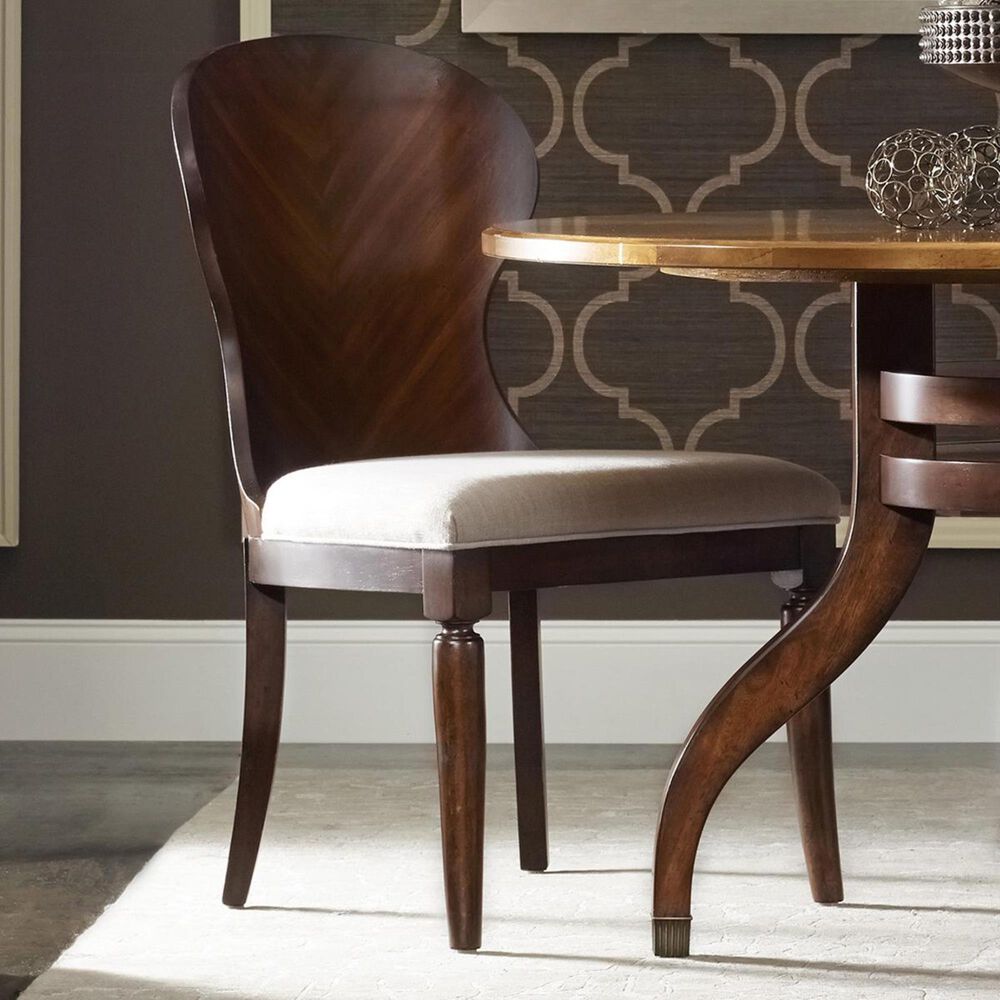 Hooker Furniture Palisade Wood Back Side Chair in Taupe, , large