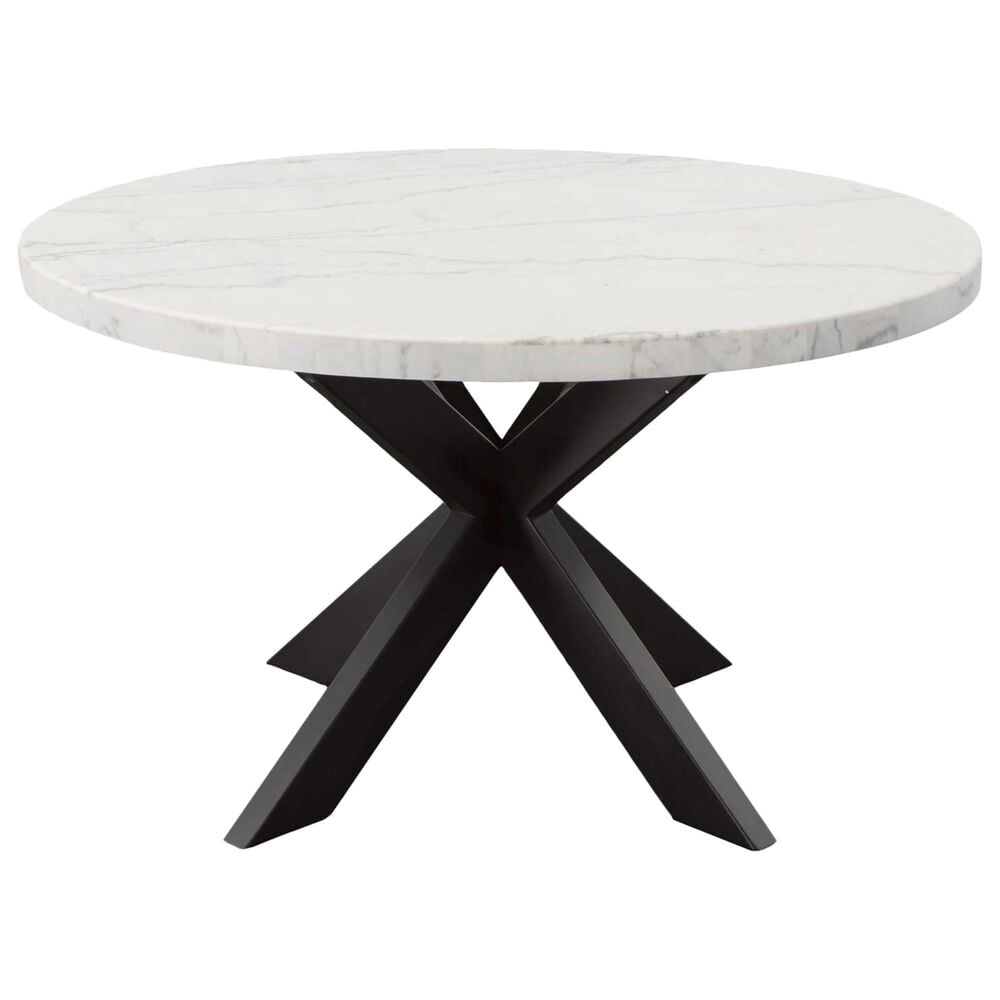 Steve Silver Xena 5-Piece Round Dining Set in White and Ebony, , large