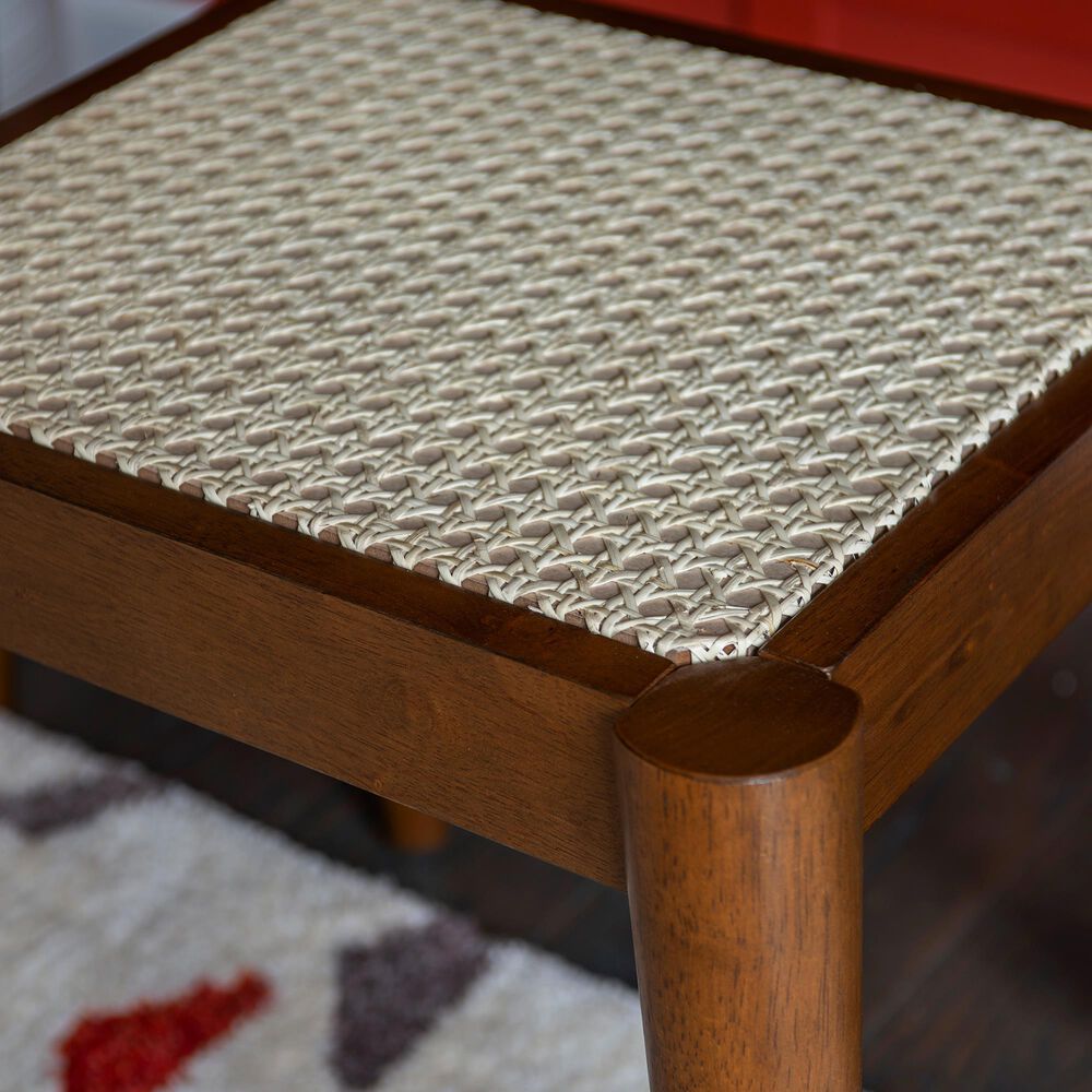 Linon Home Decor Camila Vanity with Stool in Walnut, , large