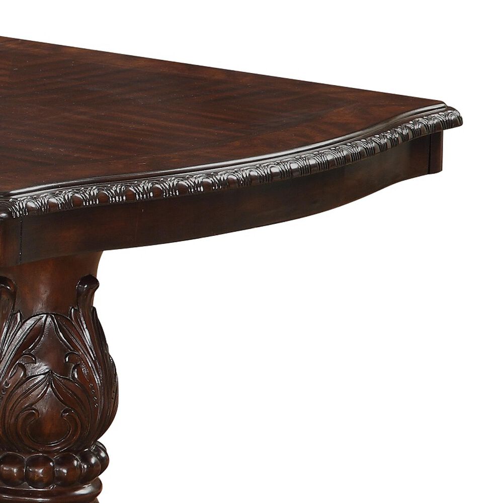 Crown Mark Kiera Double Pedestal Dining Table Only in Rich Brown , , large