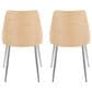 Lumisource Anabelle Side Chair with Grey Cushion in Chrome and Natural (Set of 2), , large