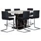 Sunset Dyane 7-Piece Counter Height Dining Set in Black and Silver Chrome, , large