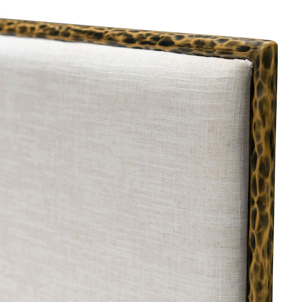 Furniture of America Lalia Queen Upholstered Panel Bed with Padded Headboard in Matte Gold, , large