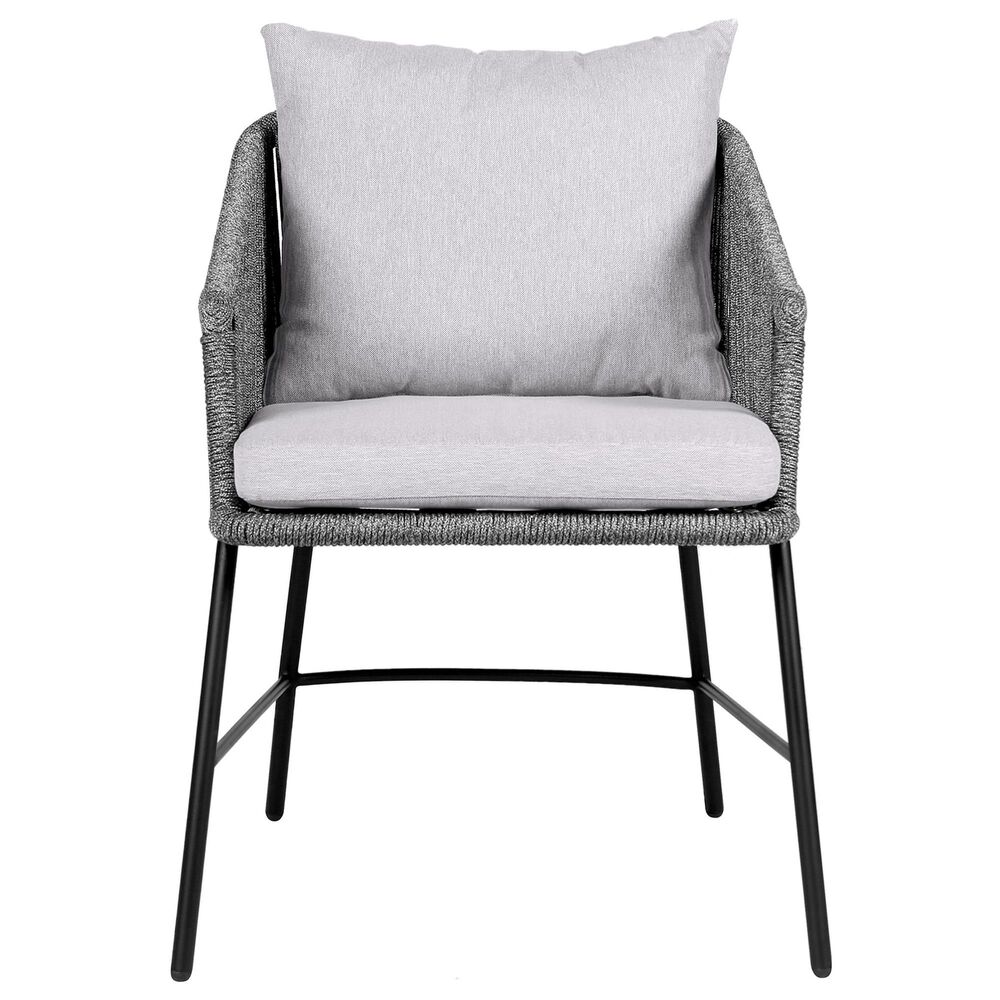 Blue River Ditas Outdoor Dining Chair with Grey Cushions in Black, , large
