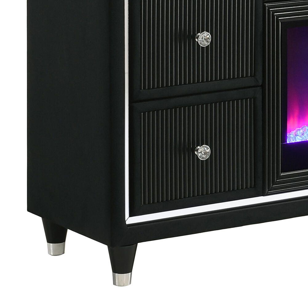 Pacific Landing Lorient 8-Drawer Flame Box Dresser in Black, , large