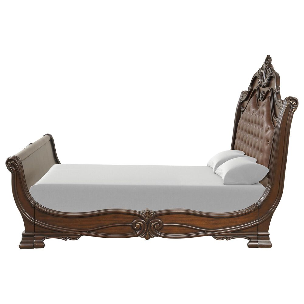 New Heritage Design Belle Notte King Sleigh Bed in Mahogany, , large