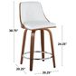 Lumisource Gianna 24" Swivel Counter Stool in Walnut and Chrome (Set of 2), , large