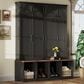 HOMLUX 4-Hook Hall Tree with 8-Door in Black and Walnut, , large