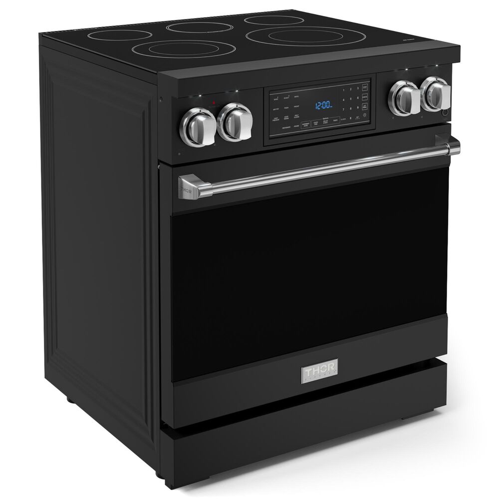 Thork Kitchen Gordon Ramsay 4.55 Cu. Ft. 30&quot; Professional Electric Range with Stainless Steel Handle Kit in Black, , large