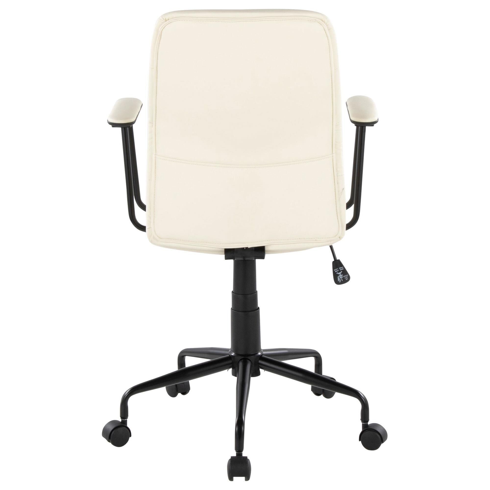 Lumisource Fredrick Office Chair with Cream Cushion in Black