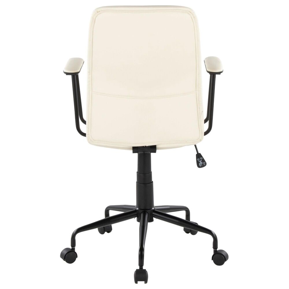 Lumisource Fredrick Office Chair with Cream Cushion in Black, , large
