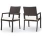Hearth and Haven Rhode Island Rattan Dining Chair with White Cushion in Brown (Set of 2), , large