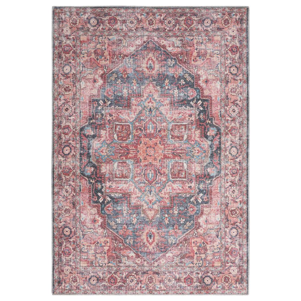 57 Grand by Nicole Curtis Series 1 7"10" x 9"10" Brick Red and Blue Area Rug, , large