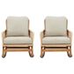 Hearth and Haven Outdoor Wicker Rocking Chair with Light Teak Frame in Beige (Set of 2), , large