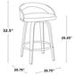 LumiSource Grotto 26" Swivel Counter Stool with Black Faux Leather Upholstery in Walnut and Black (Set of 2), , large