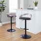 LumiSource Grotto Swivel Barstool with Black Faux Leather Upholstery in Black and Light Grey (Set of 2), , large