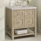 James Martin Vanities Breckenridge 30" Single Vanity in Whitewashed Oak with 3 cm Eternal Jasmine Pearl Quartz Top, , large