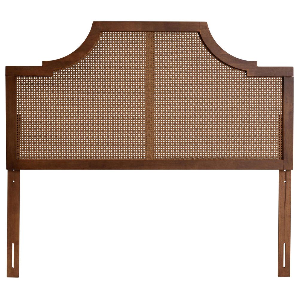 Baxton Studio Risha Queen Panel Headboard in Ash Walnut, , large