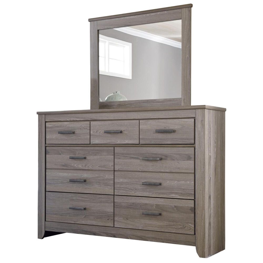 Ashley Zelen 5 Piece Queen Bedroom Set in Warm Gray, , large