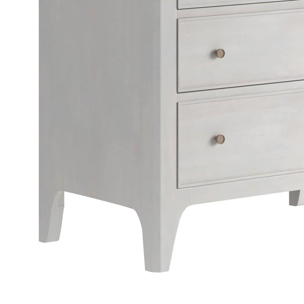 Vantage Mezzanine Queen Upholstered Wingback Bed with 2 Nightstands in Dove Gray, , large