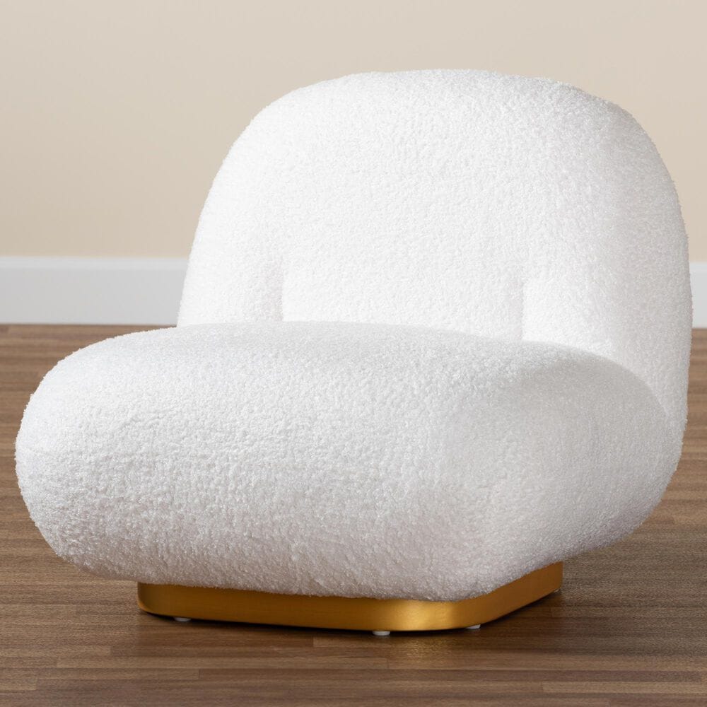Baxton Studio Paiva Accent Chair in White, , large