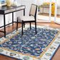 Safavieh Micro-Loop MLP385M 4" x 6" Blue and Ivory Area Rug, , large