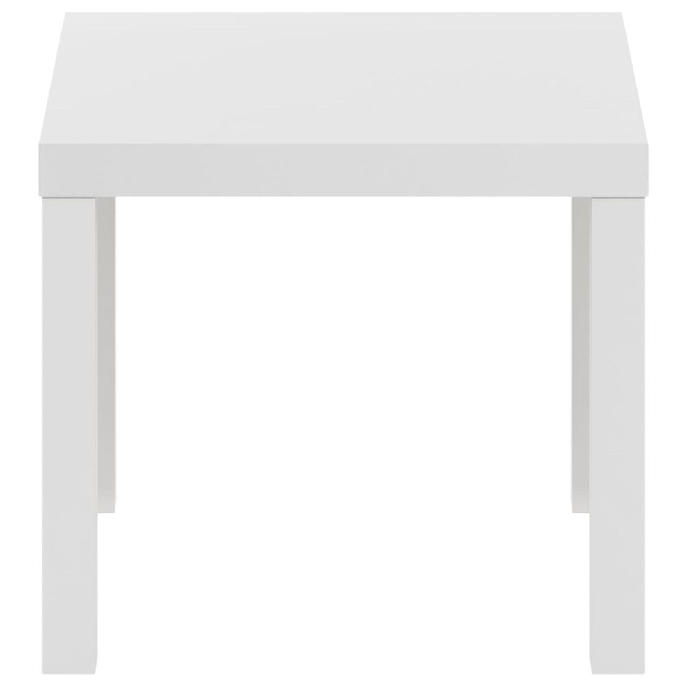 HOMLUX 20" Square Parsons Side Table in White, , large