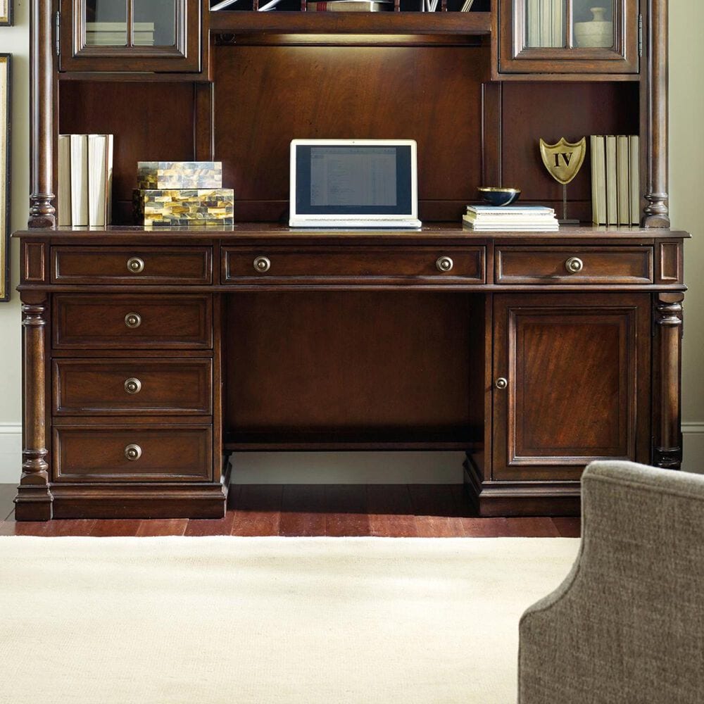 Hooker Furniture Leesburg Computer Desk in Dark Wood, , large