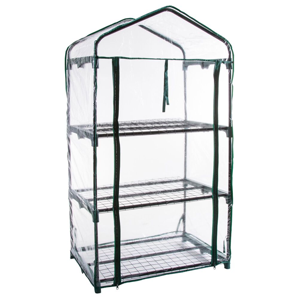 Timberlake Pure Garden 3-Tier Greenhouse in Green/Clear, , large