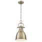 Golden Lighting Duncan 1-Light Small Pendant with Chain in Aged Brass, , large