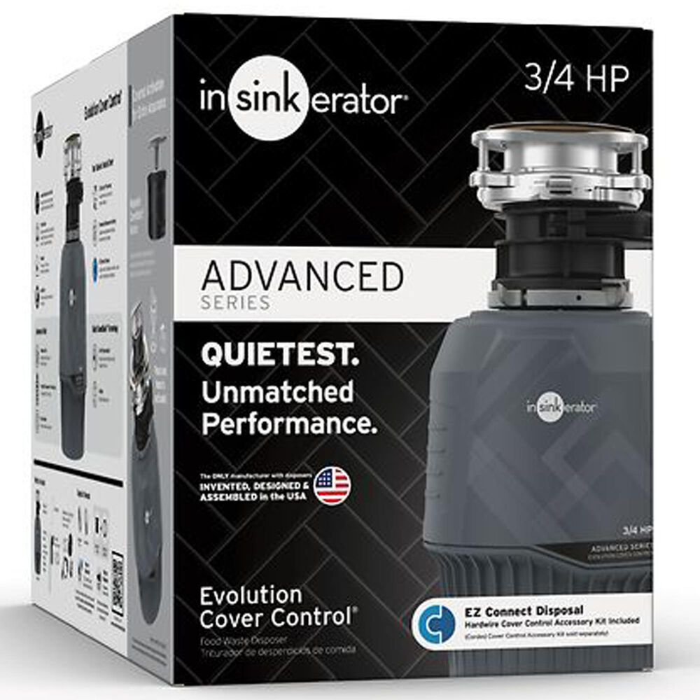 InSinkerator Evolution 3/4 HP Garbage Disposal with Cover Control in Gray, , large