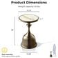 Furniture of America Gleam Round End Table in Antique Brass and White, , large