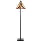 LumiSource Ren Floor Lamp with Brown and Cream Glass Shade in Oil Rubbed Bronze, , large