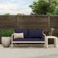 Linon Home Decor Teagon 2-Seater Outdoor Sofa with Blue Cushions in Whitewash, , large