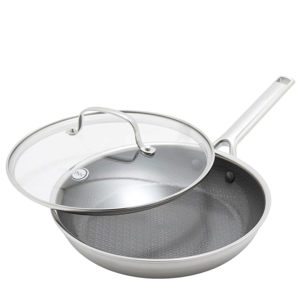 Green Pan Apex Hybrid 12" Non-Stick Ceramic Frypan with Lid in Stainless Steel, , large