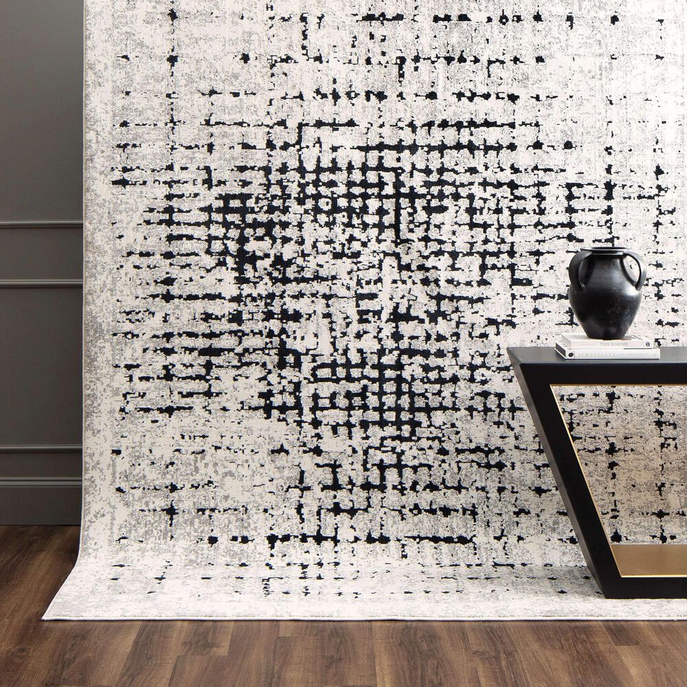 Karastan Epiphany Flux Screen 5&#39;3&quot; x 7&#39;10&quot; Alabaster Area Rug, , large