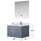 Lexora Home Geneva 30" Single Bathroom Vanity in Glossy White with 2 cm White Carrara Marble Top, Rectangular Sink and 30" LED Mirror, , large