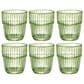 Bormioli Barshine Rocks Stackable Drinking Glasses in Mint Green (Set of 6), , large